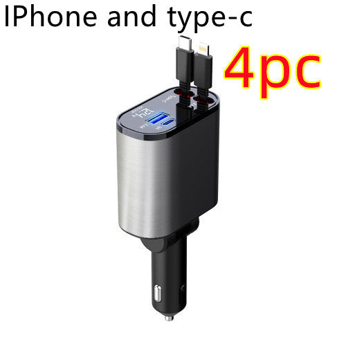 Metal Car Charger 100W Super Fast Charging Car Cigarette