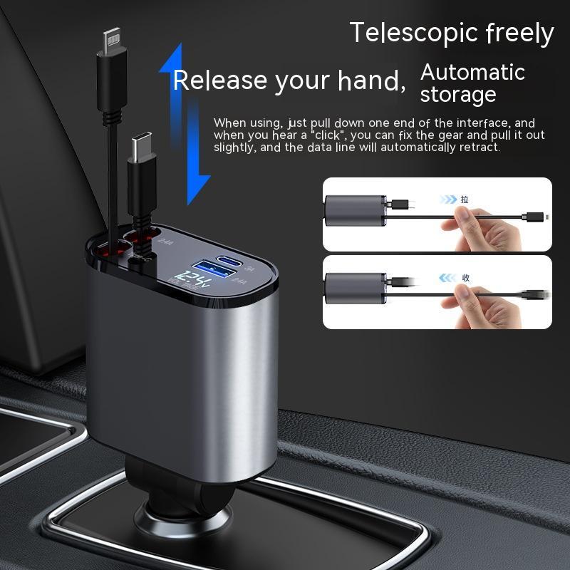 Metal Car Charger 100W Super Fast Charging Car Cigarette