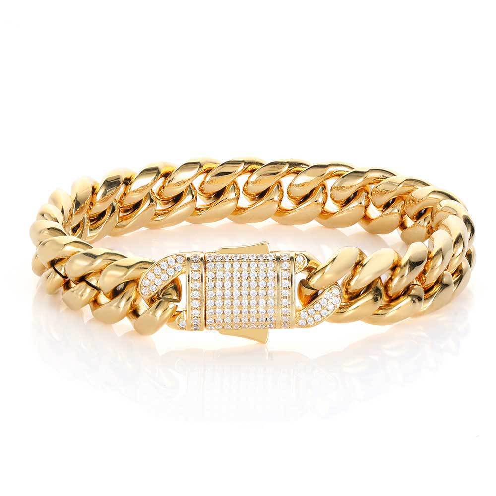 Mens Jewelry Accessory 18k Gold Titanium Steel Bracelet