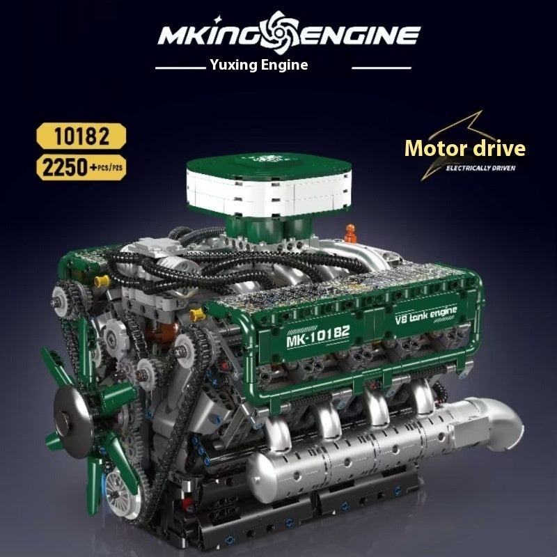 Car V8 Engine Model Building Block Toy