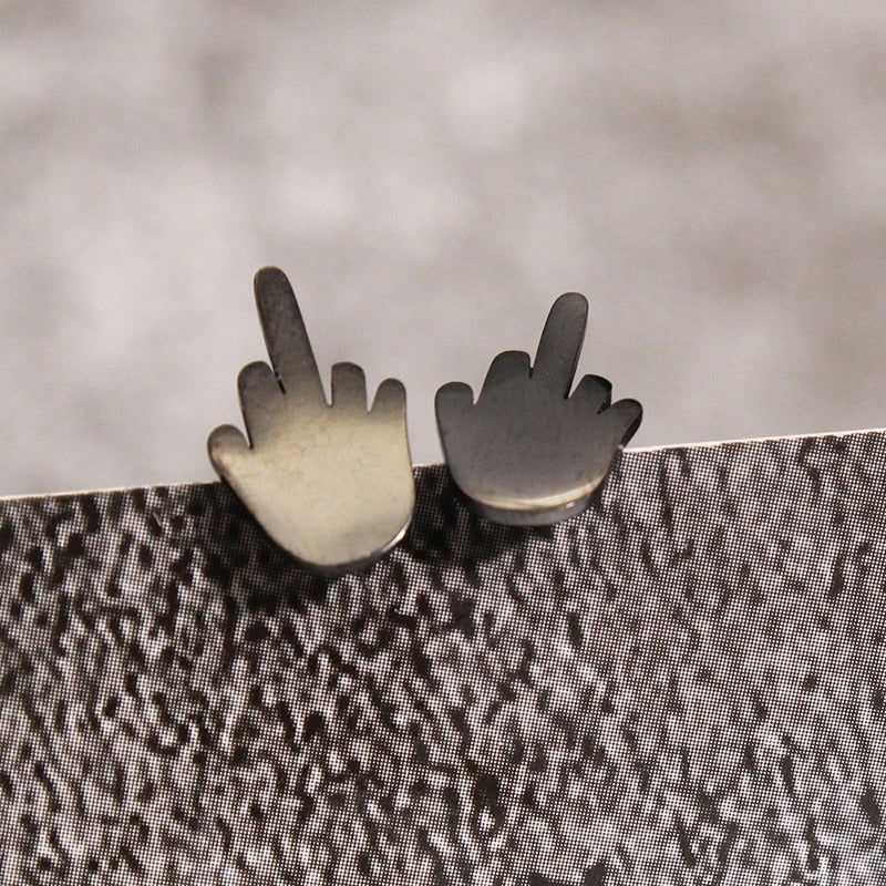 Middle Finger Earrings Finger Earrings