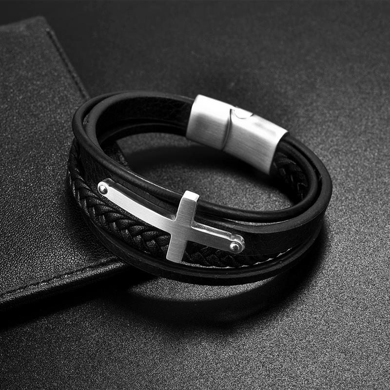 Multilayer leather bracelet