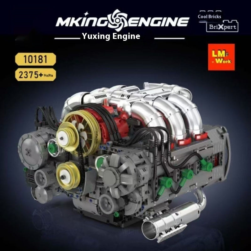 Car V8 Engine Model Building Block Toy