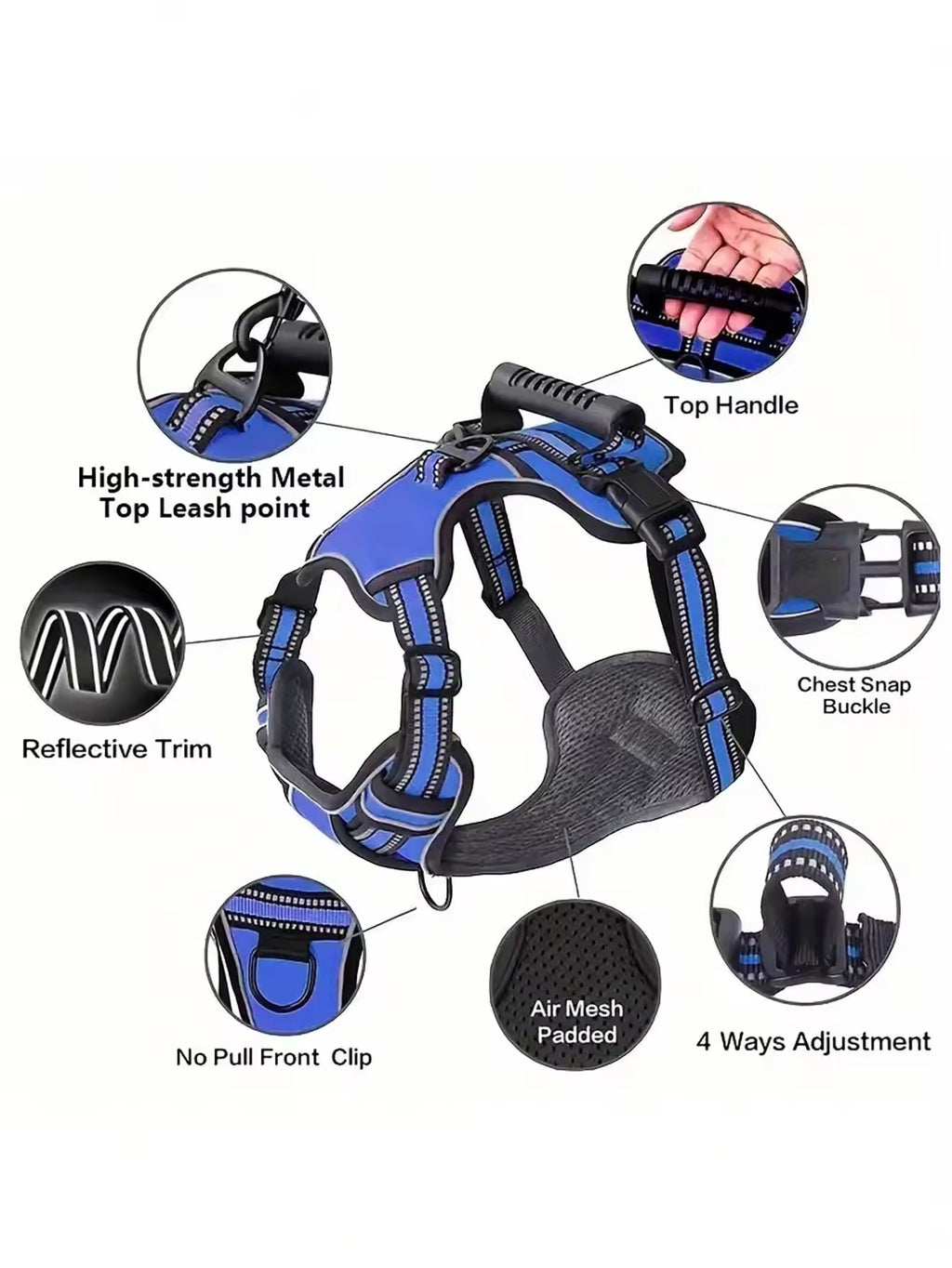 Tactical Service Dog Harness Strap Set,