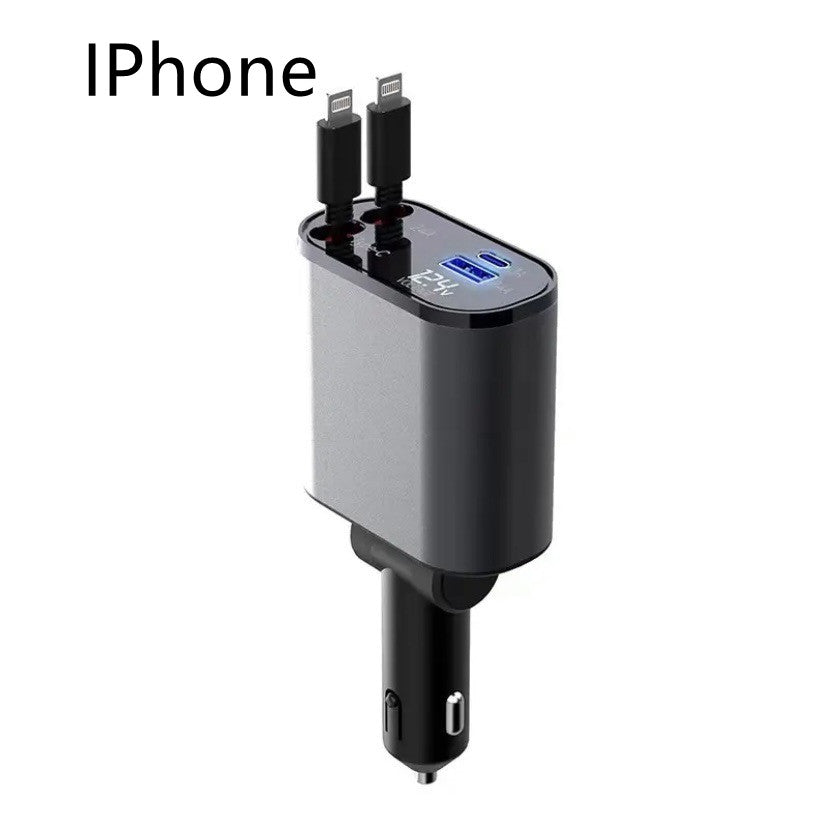 Metal Car Charger 100W Super Fast Charging Car Cigarette