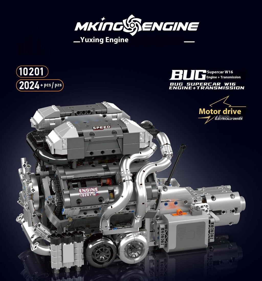 Car V8 Engine Model Building Block Toy