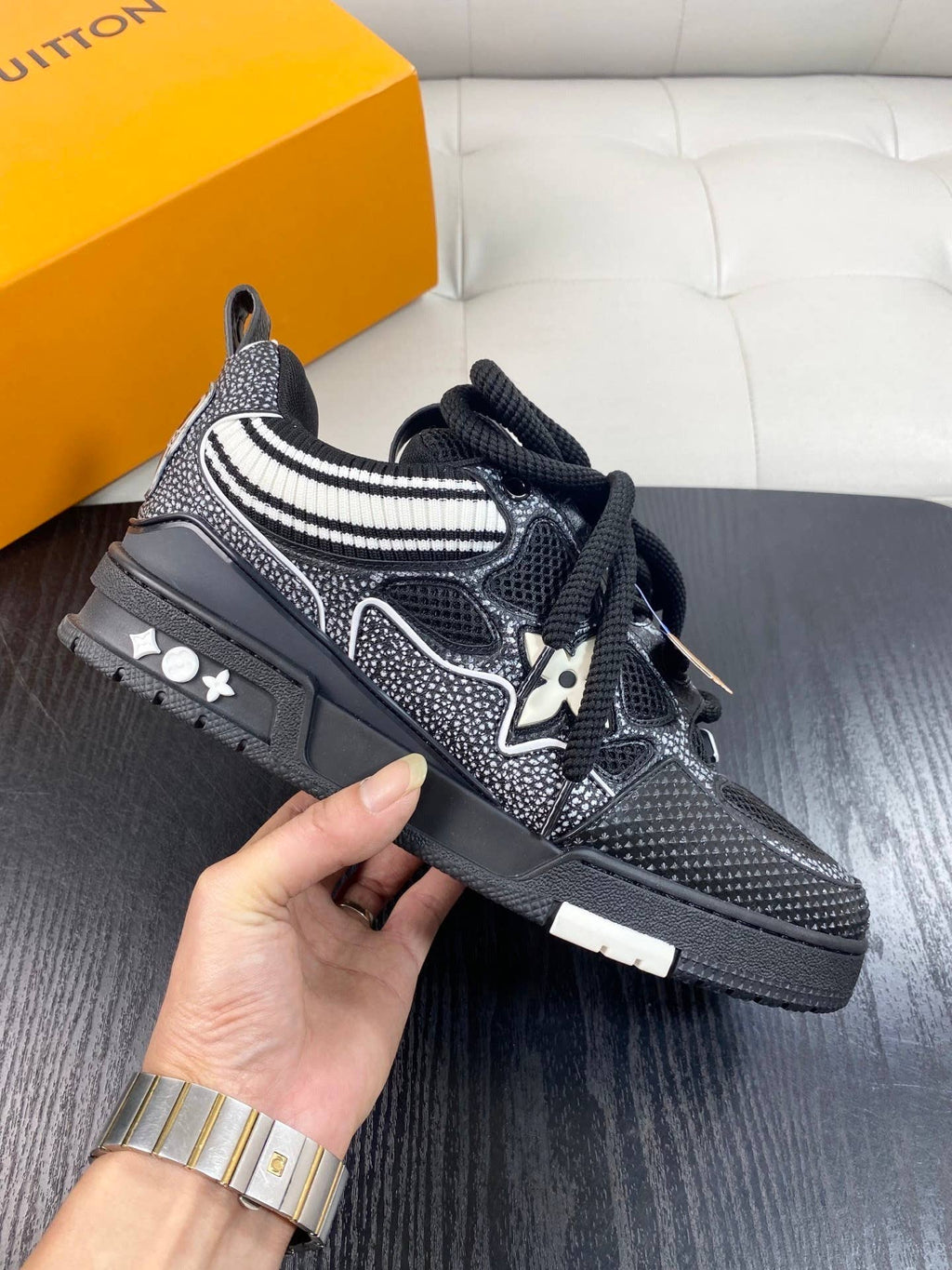 LV Skate sneakers in a black and white colorway