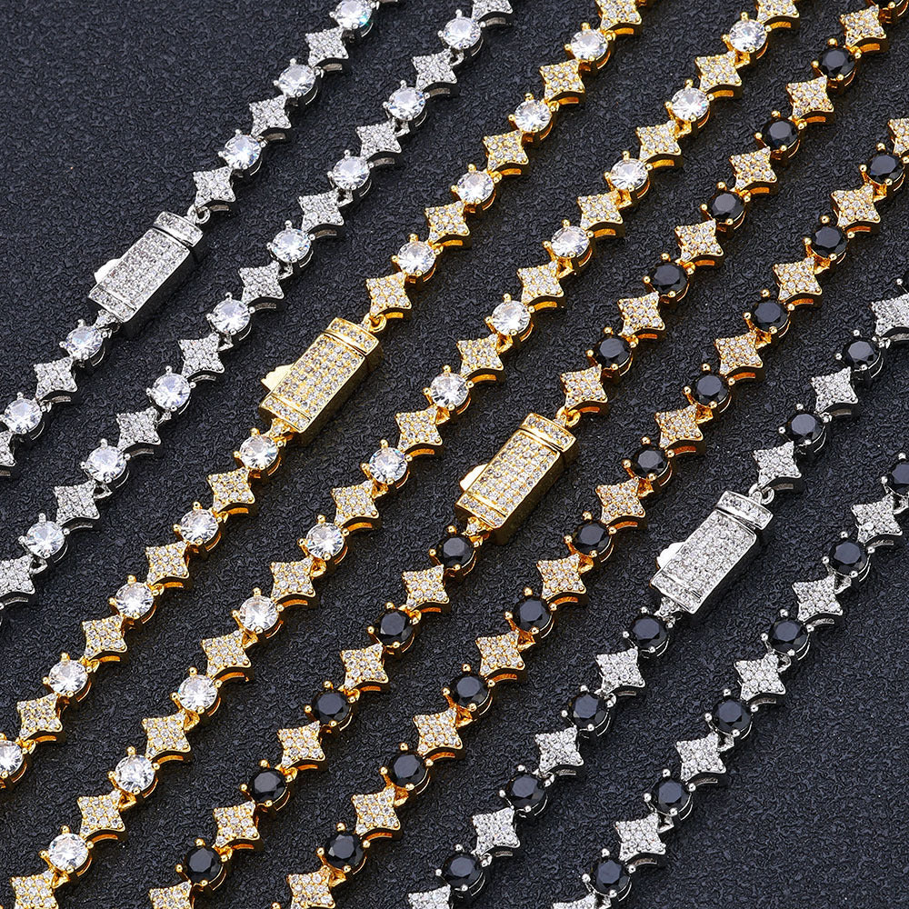 Mens 6mm Star Zircon Tennis Bracelet