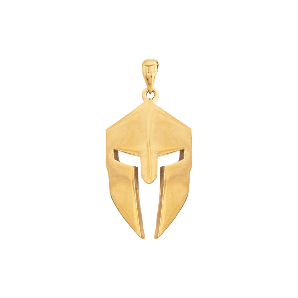 Classic Minimalist Hero Of Sparta Mask Pendant Necklace Man's