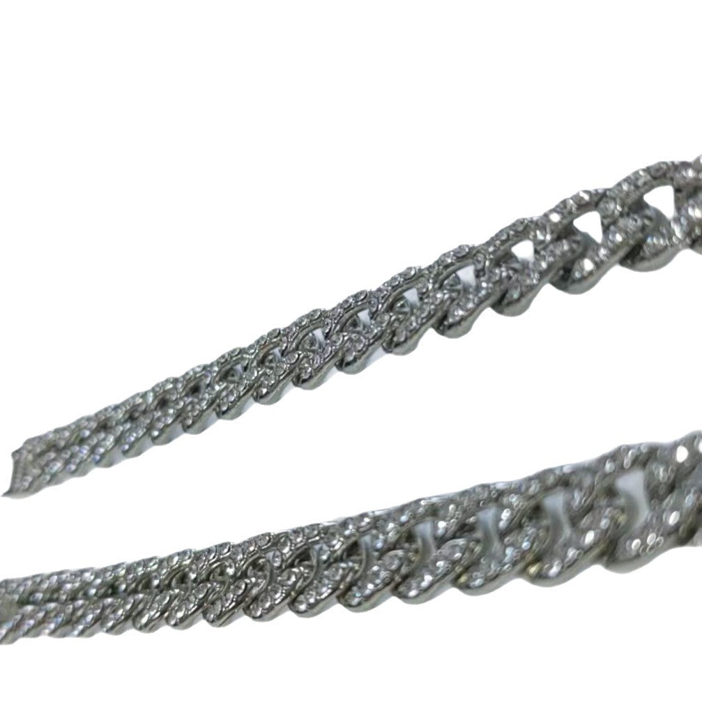 Rhinestone Alloy Cuban Chain Mens Hip-hop Style