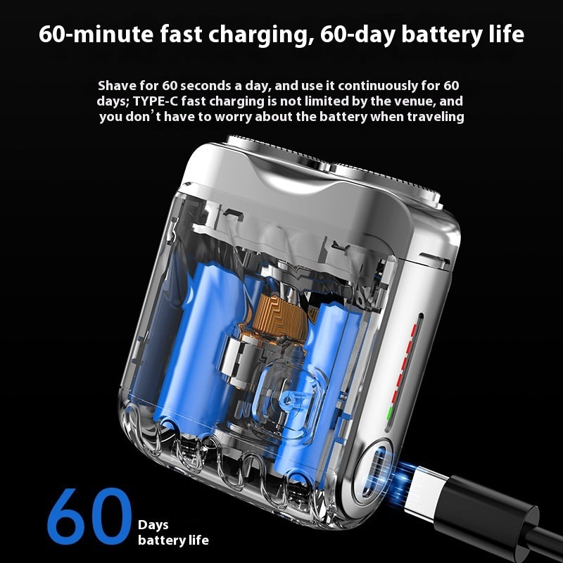 Portable Rotary Dual Ring Electric Shaver Men