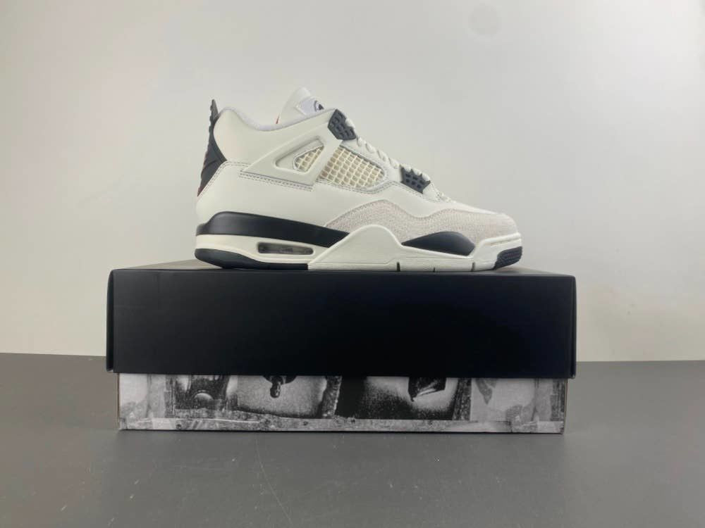 4 Retro 'Flight Club' sneakers in a white and black