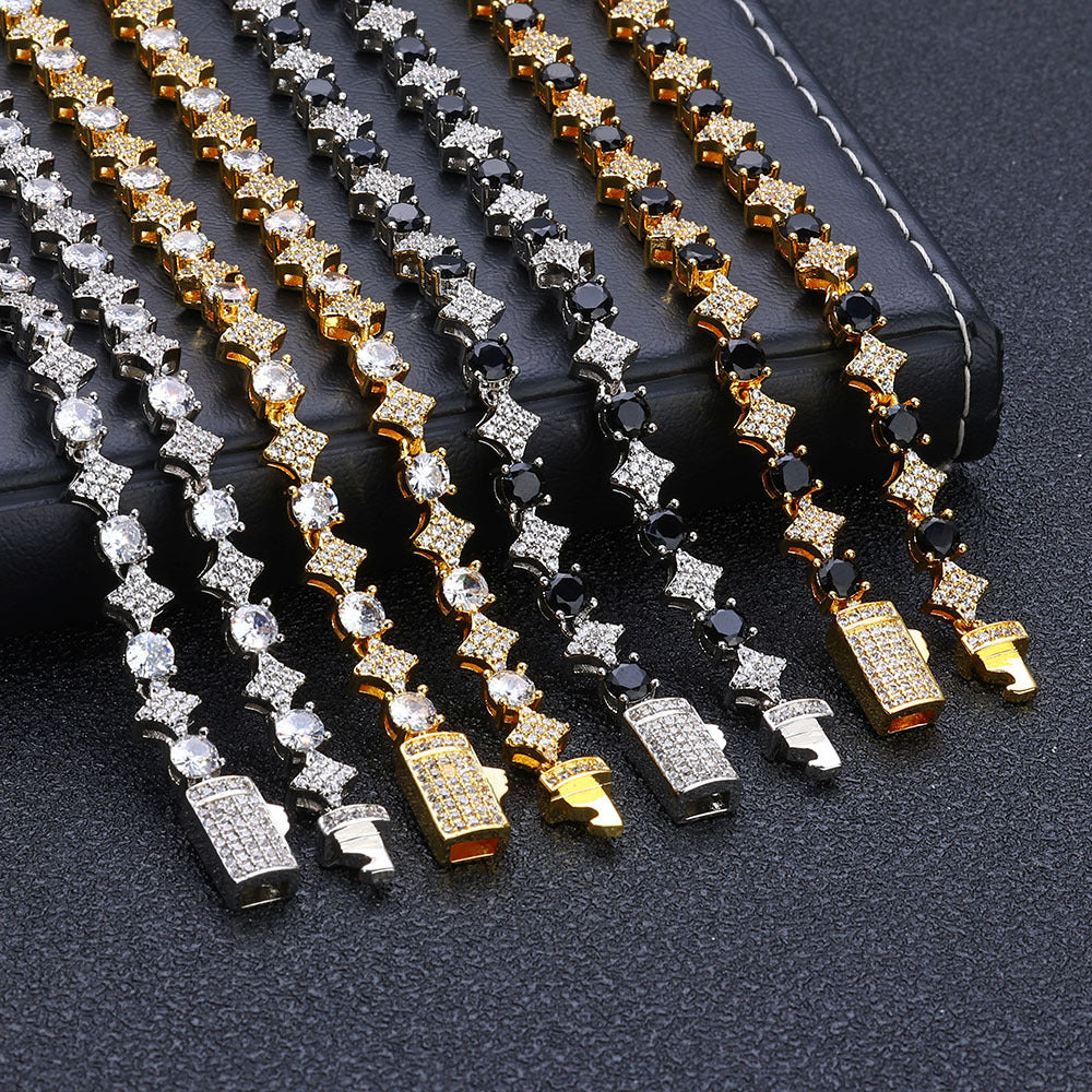 Mens 6mm Star Zircon Tennis Bracelet