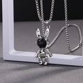 Mens Creative, Movable Mechanical Rabbit Necklace