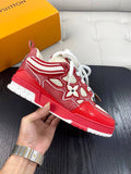 LV Skate sneaker in red and white.