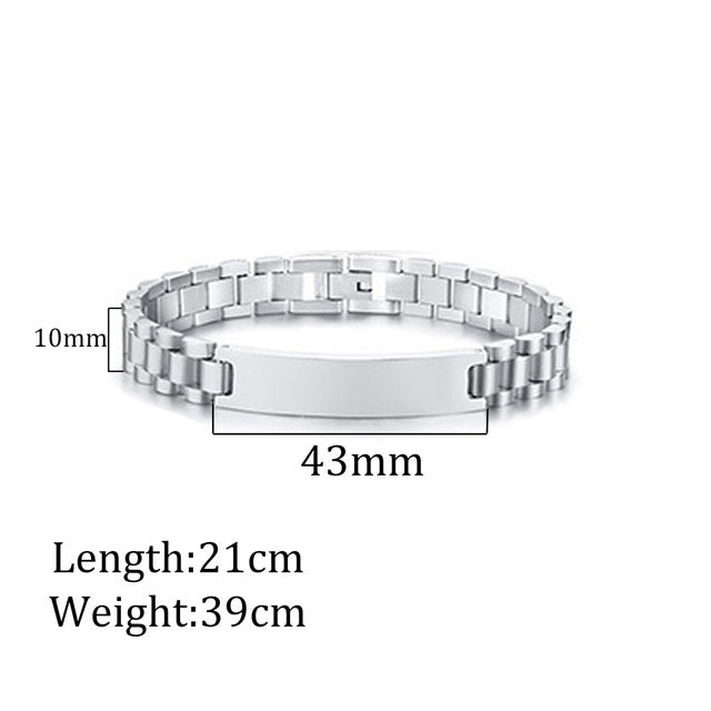 alpha Bracelet Engravable Stainless Steel Jewelry Gifts