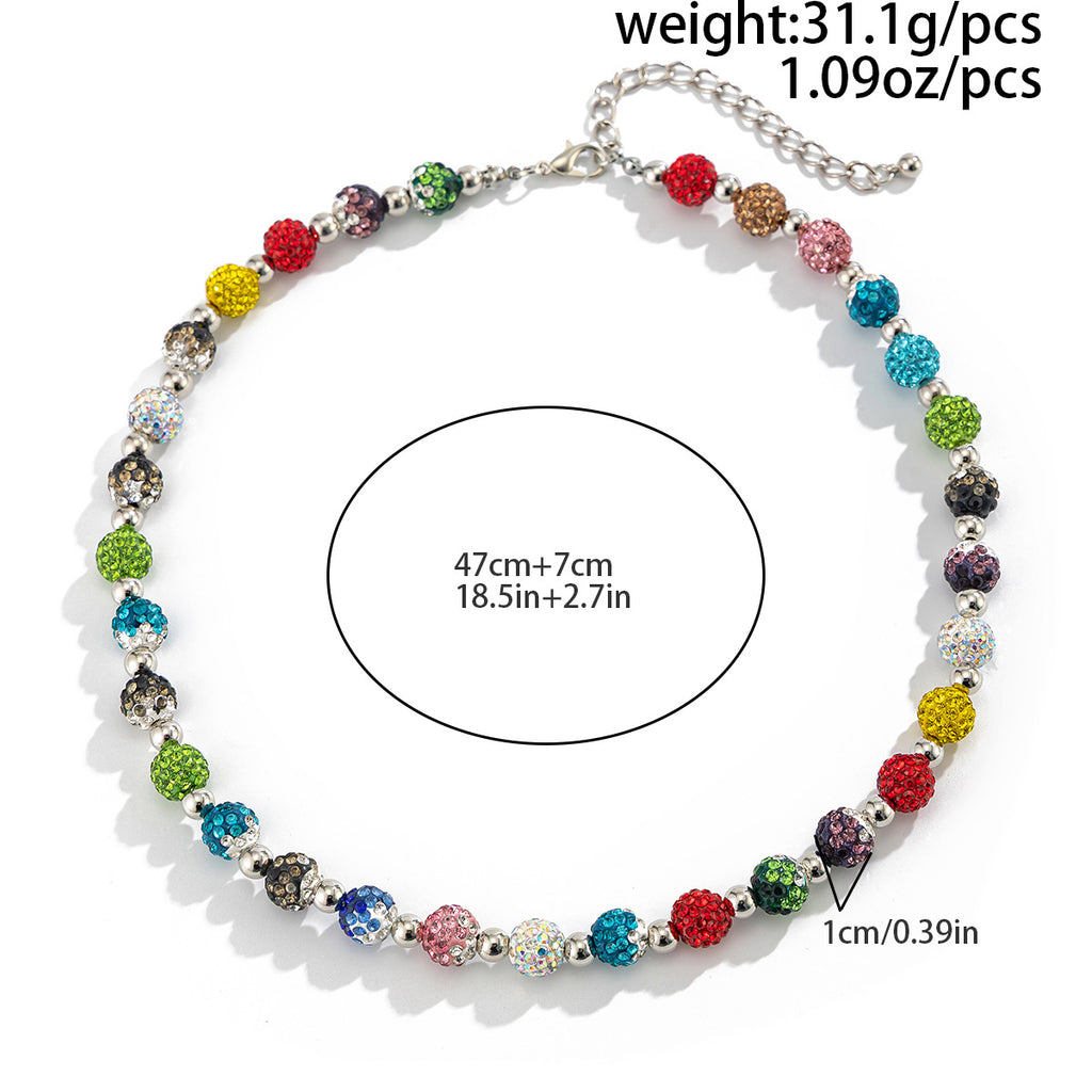 Mens Colored Diamond-Bead Necklace With Diamonds