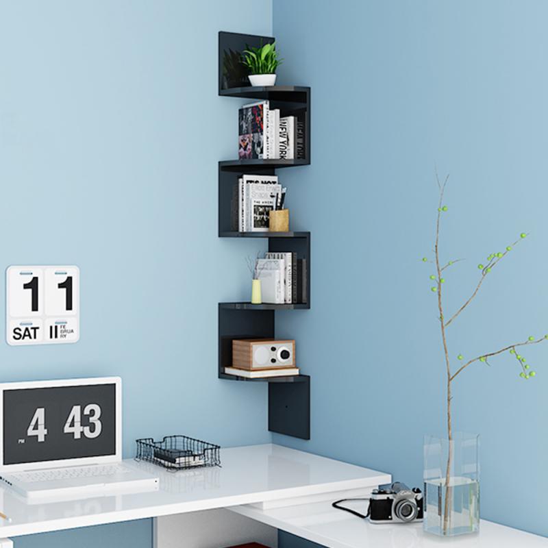 Corner On The Wall Triangle Shelf Decorative Bookcase