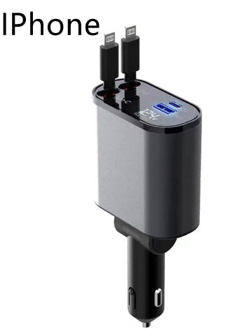 Metal Car Charger 100W Super Fast Charging Car Cigarette