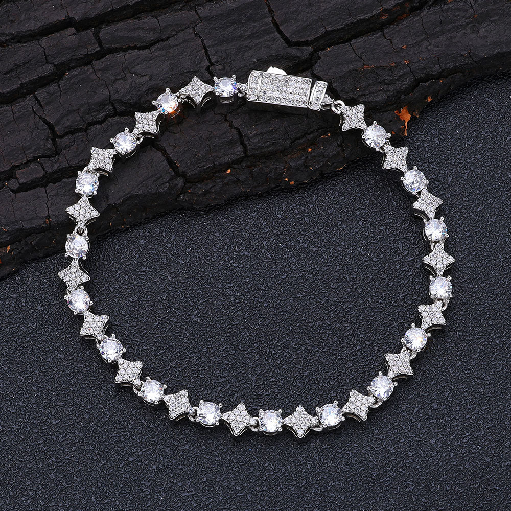 Mens 6mm Star Zircon Tennis Bracelet