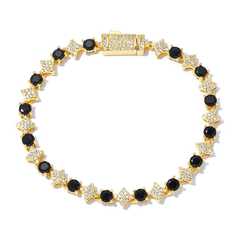 Mens 6mm Star Zircon Tennis Bracelet