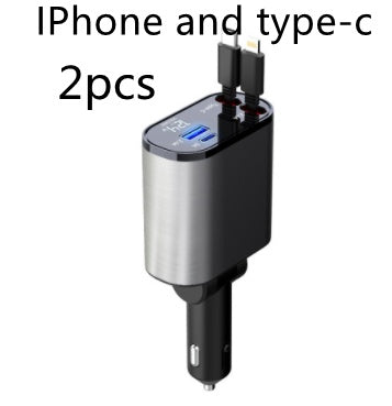 Metal Car Charger 100W Super Fast Charging Car Cigarette