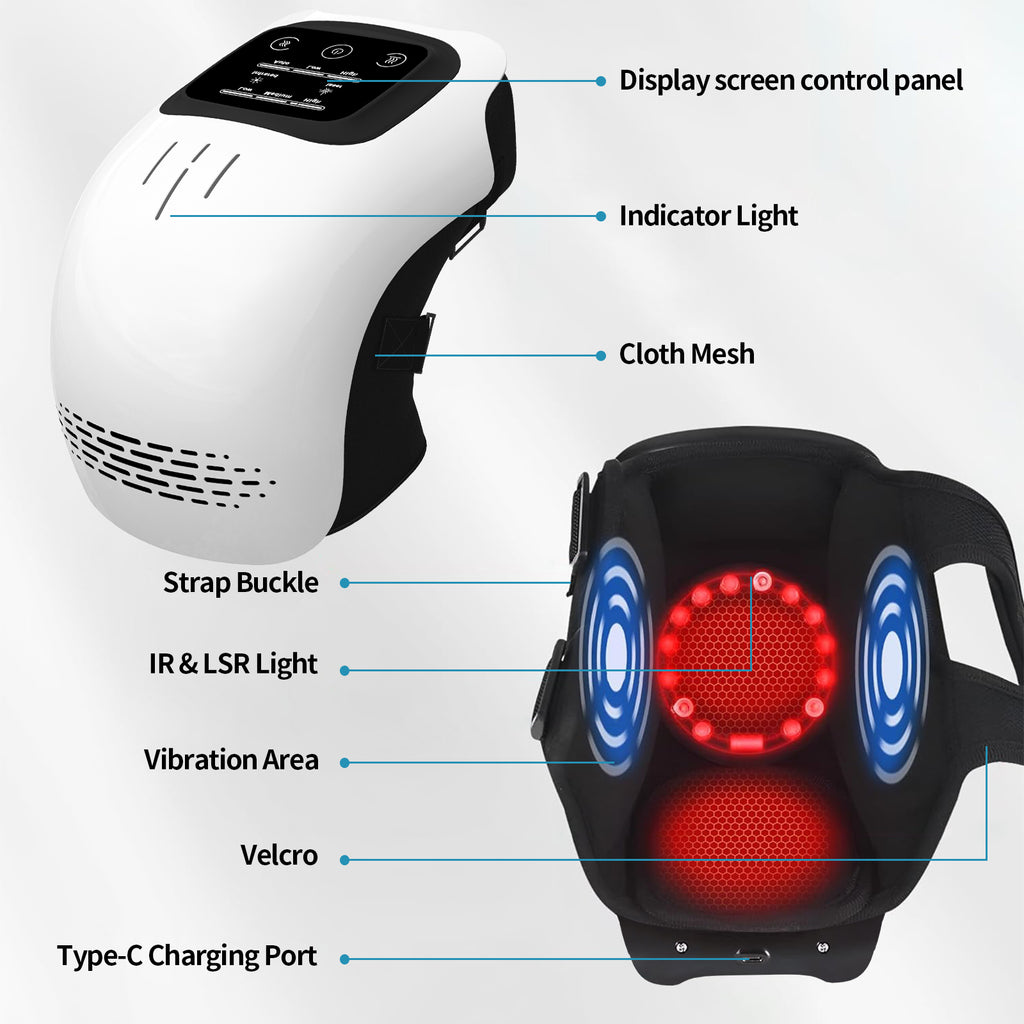 Rechargeable Pain Relief Infrared Laser Vibration Knee Massager