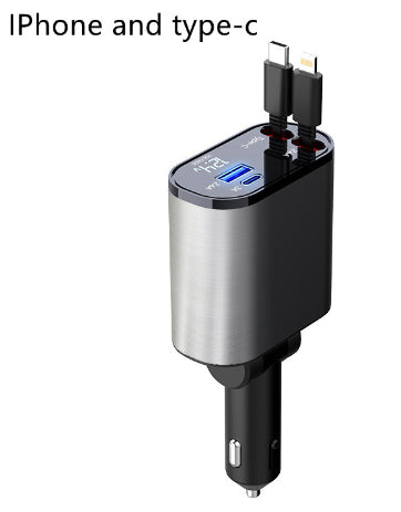 Metal Car Charger 100W Super Fast Charging Car Cigarette