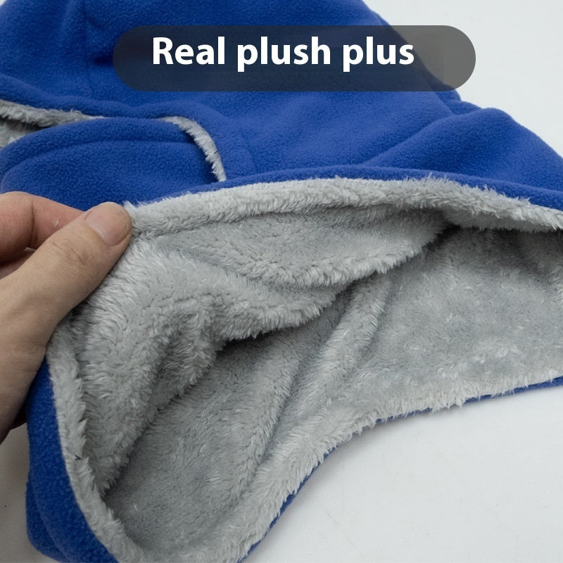 Winter Fleece Hooded Scarf Windproof Cold-proof Warm Face Mask