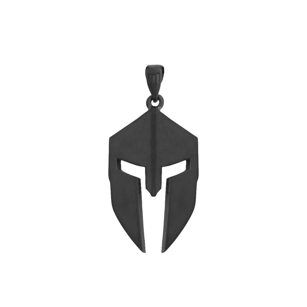 Classic Minimalist Hero Of Sparta Mask Pendant Necklace Man's