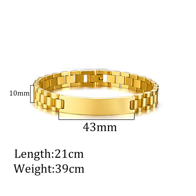 alpha Bracelet Engravable Stainless Steel Jewelry Gifts