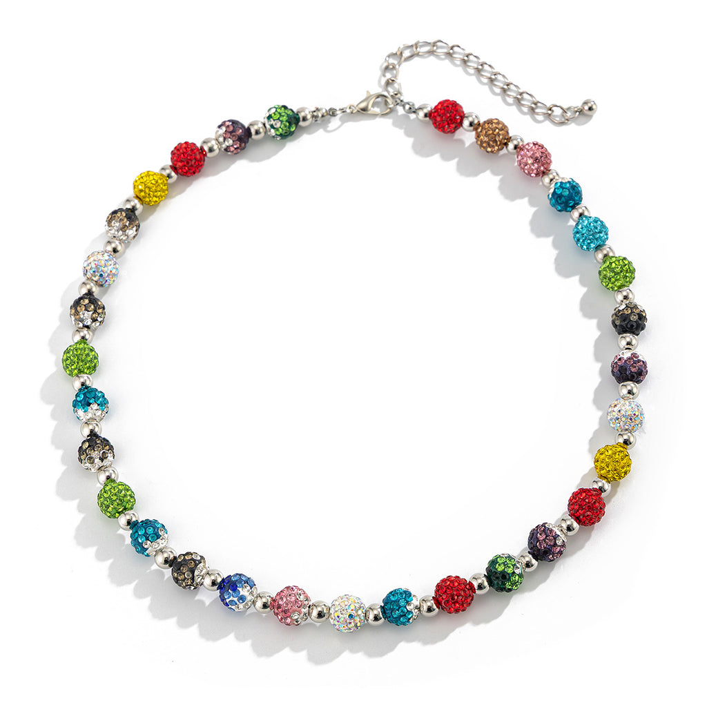 Mens Colored Diamond-Bead Necklace With Diamonds