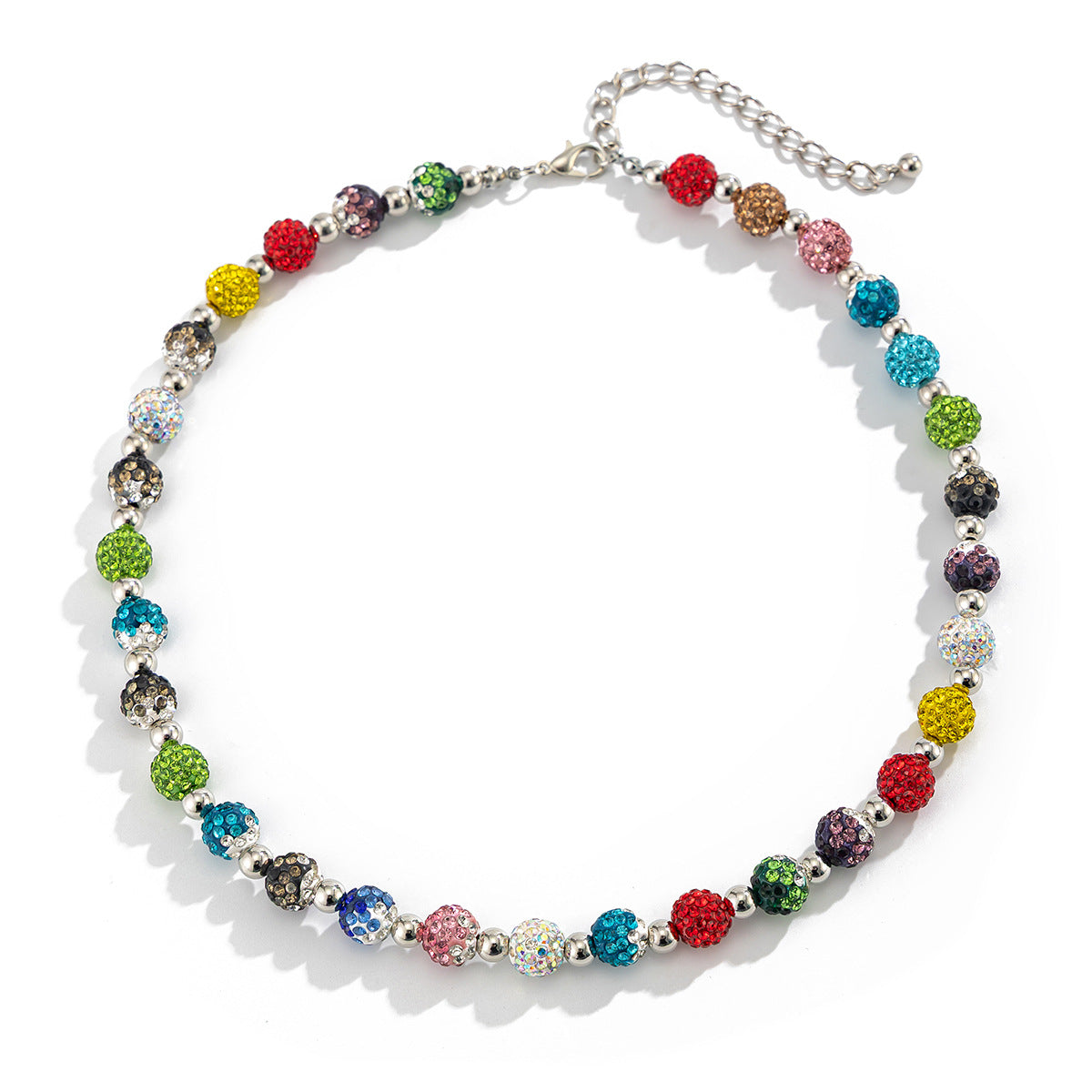 Mens Colored Diamond-Bead Necklace With Diamonds