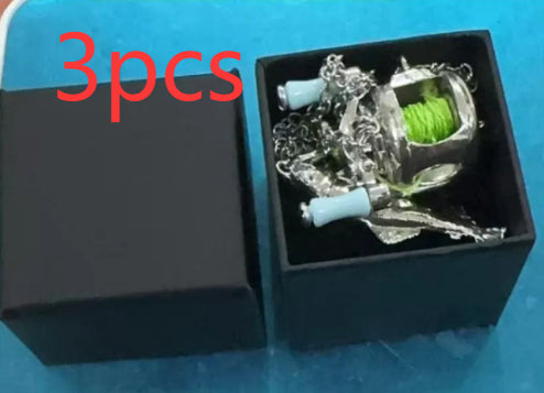 Luxury Fishing Reel Necklace Rotatable