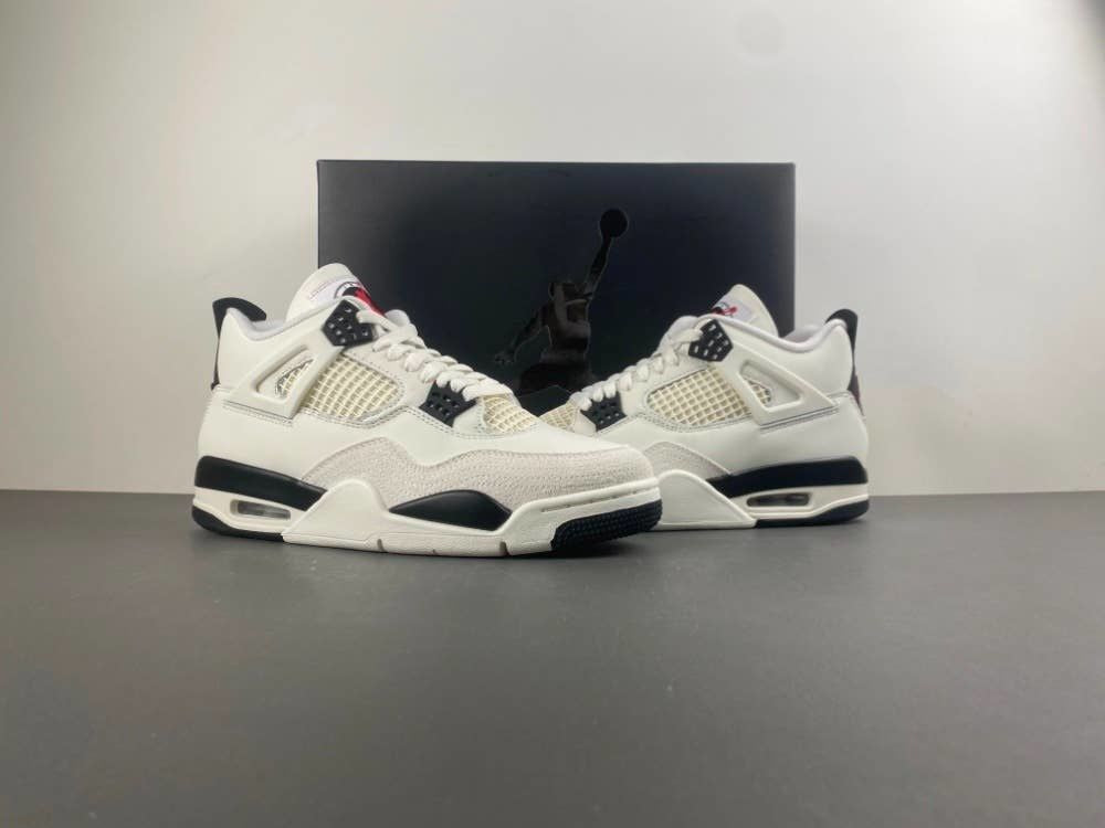 4 Retro 'Flight Club' sneakers in a white and black