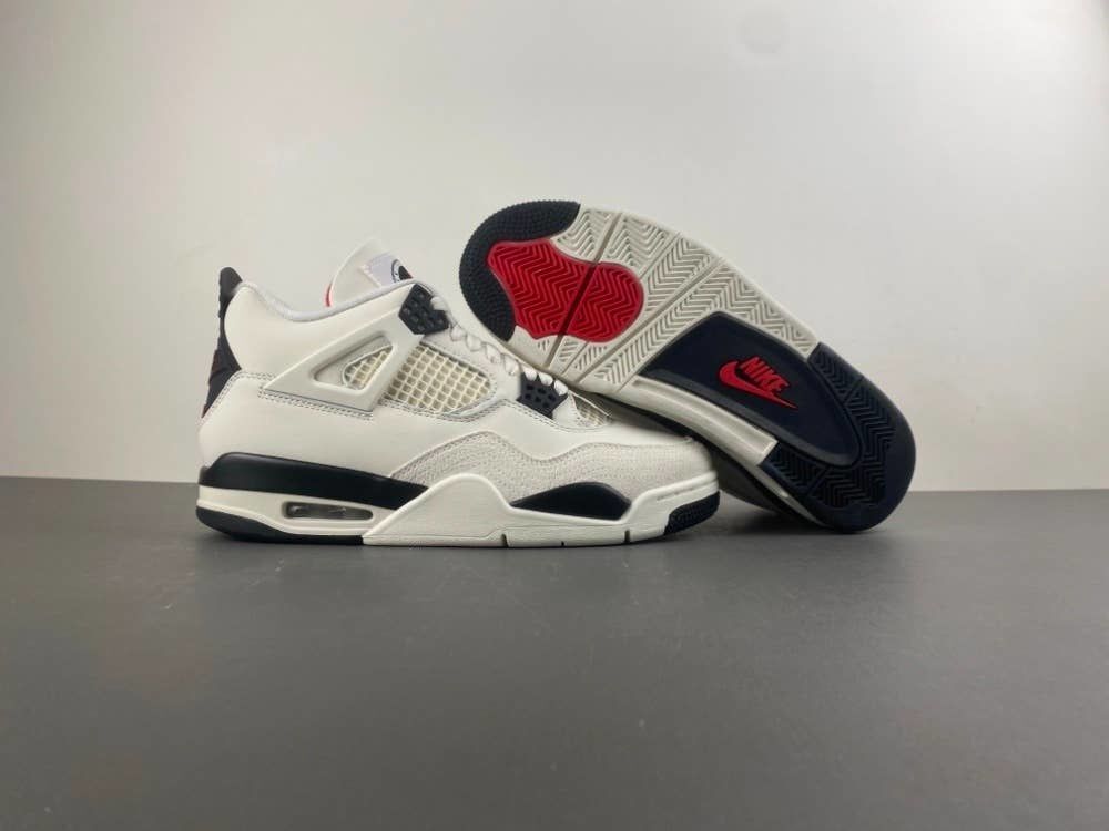4 Retro 'Flight Club' sneakers in a white and black