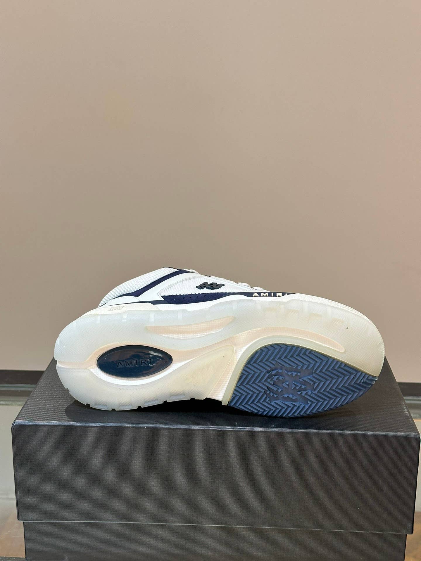 MA-1 white and navy sneakers