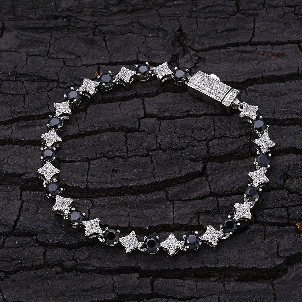 Mens 6mm Star Zircon Tennis Bracelet