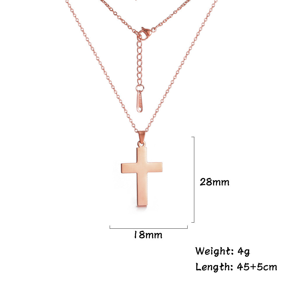 Mens, Minimalist Gold Cross Pendant Necklace