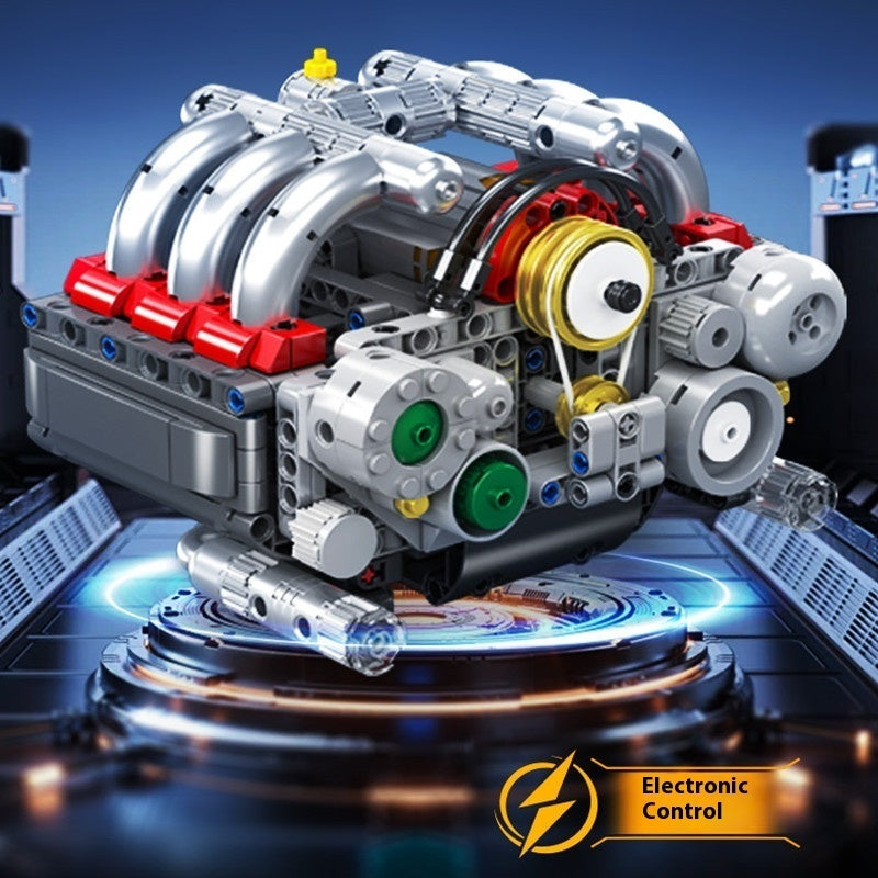 Car V8 Engine Model Building Block Toy