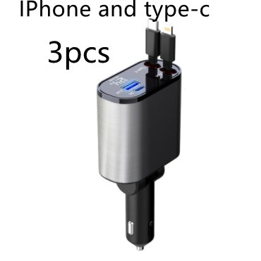Metal Car Charger 100W Super Fast Charging Car Cigarette