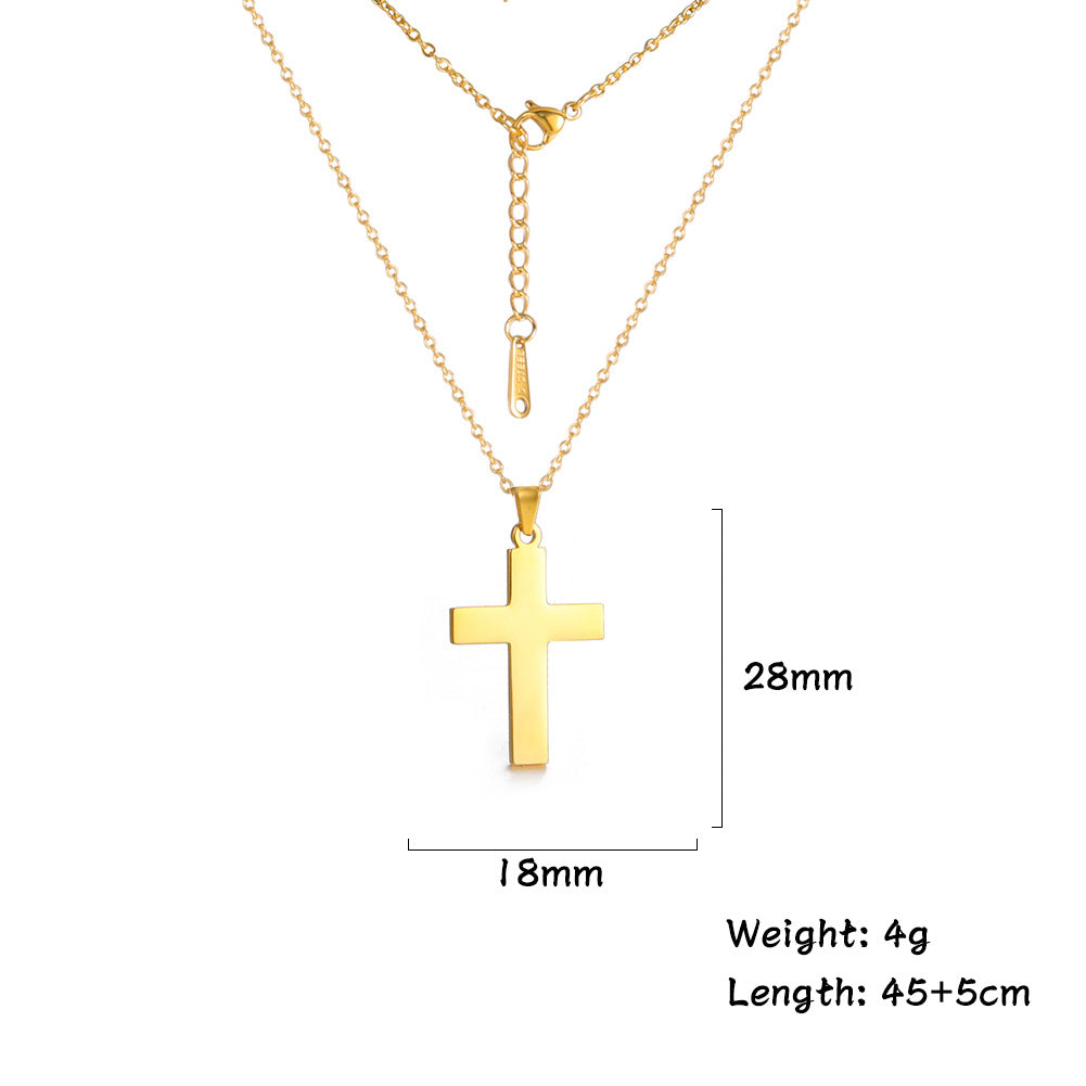 Mens, Minimalist Gold Cross Pendant Necklace