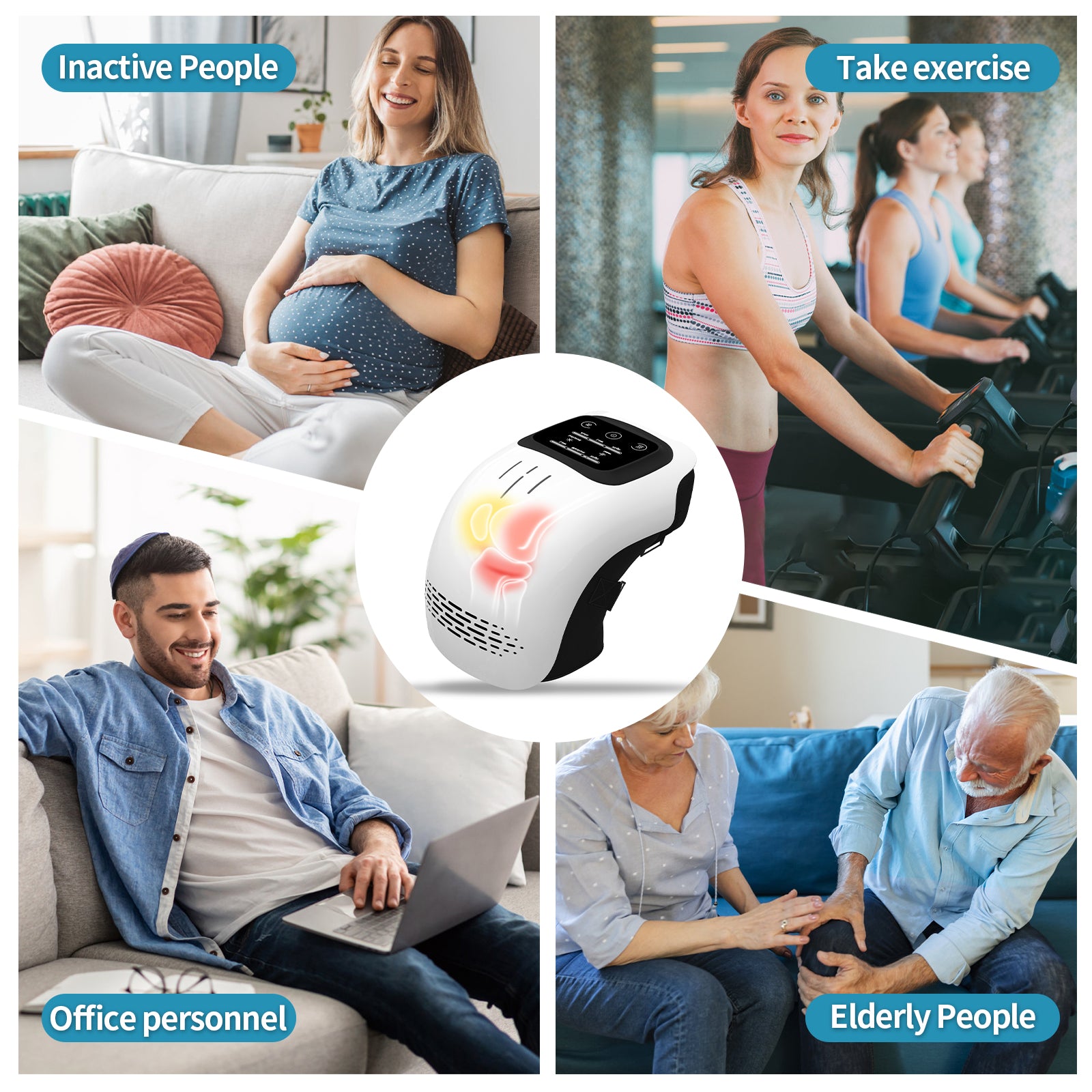 Rechargeable Pain Relief Infrared Laser Vibration Knee Massager