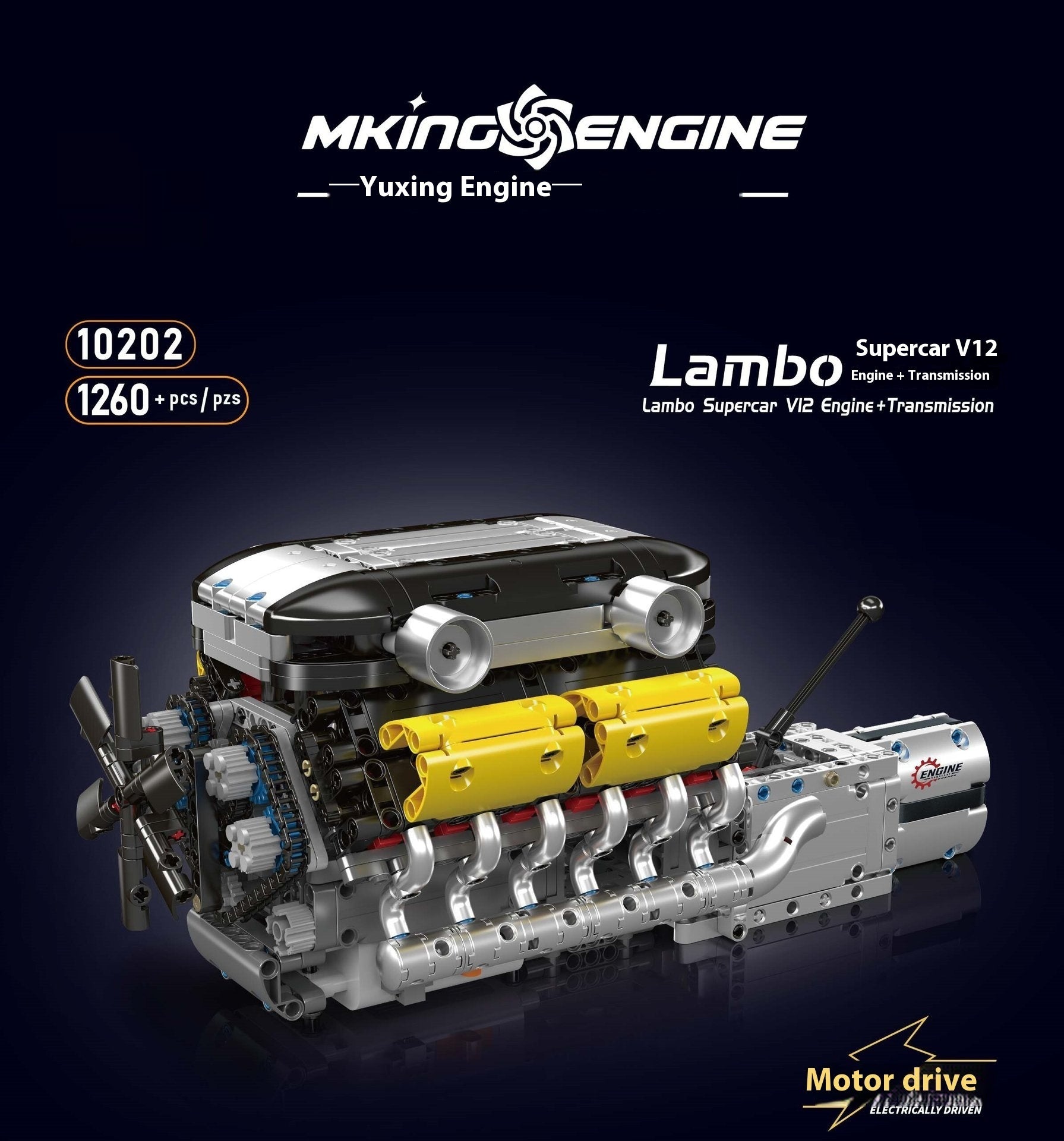 Car V8 Engine Model Building Block Toy