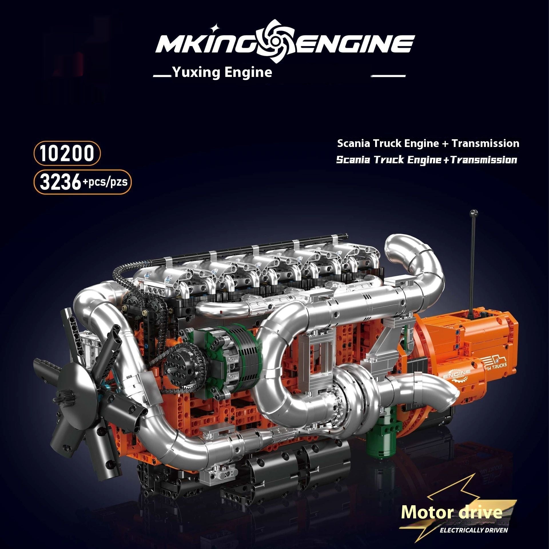 Car V8 Engine Model Building Block Toy