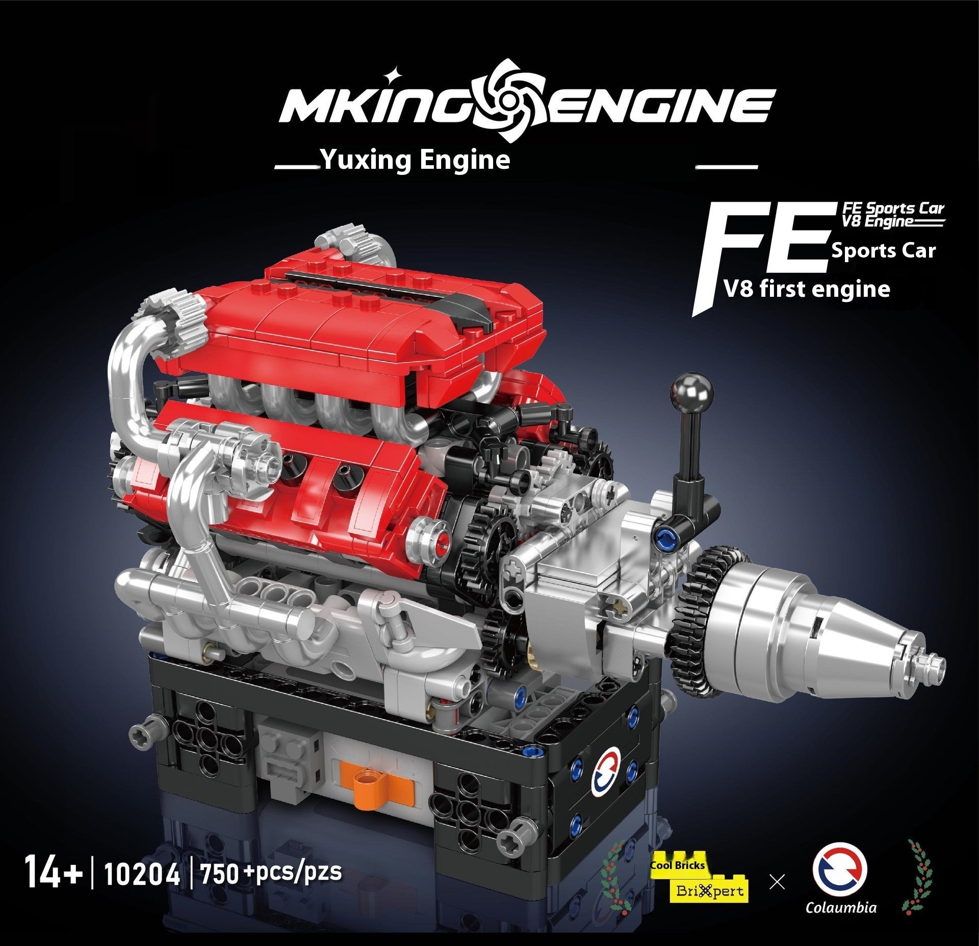 Car V8 Engine Model Building Block Toy