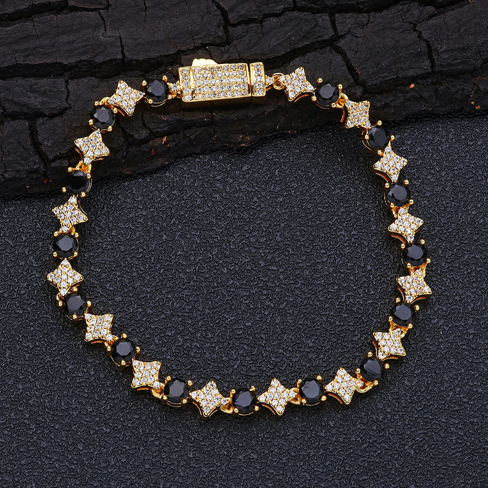 Mens 6mm Star Zircon Tennis Bracelet