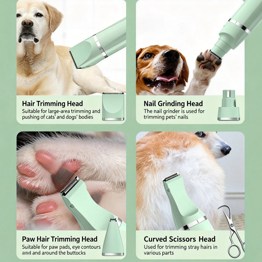 4-in-1 Pet Grooming Kit For Small Dogs Cats, Professional