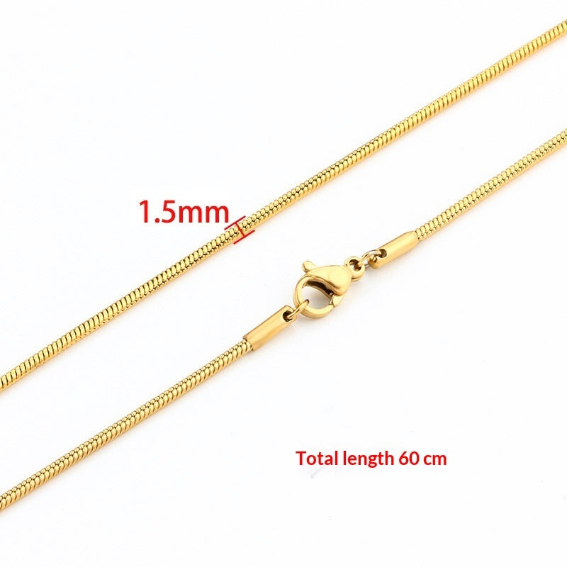 Mens Stylish Stainless Steel Snake Chain Necklace