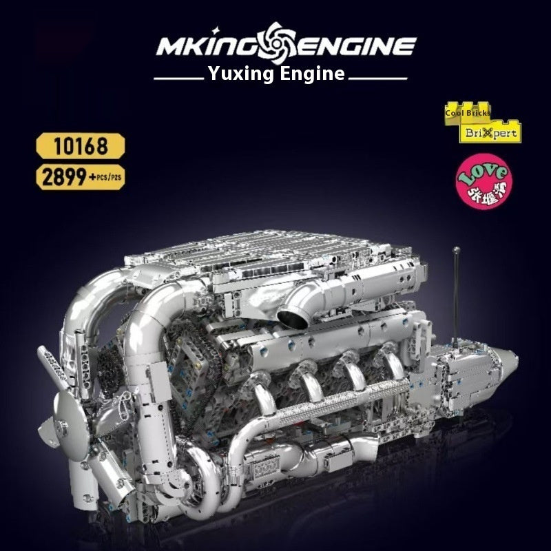 Car V8 Engine Model Building Block Toy